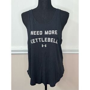 Under Armour Athletic Need More Kettleball Black Heatgear Tank Top Size Large